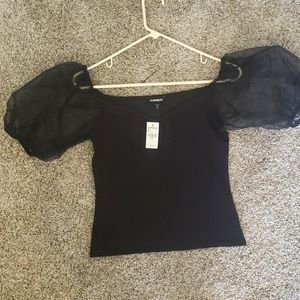 Express organza puff sleeve blouse